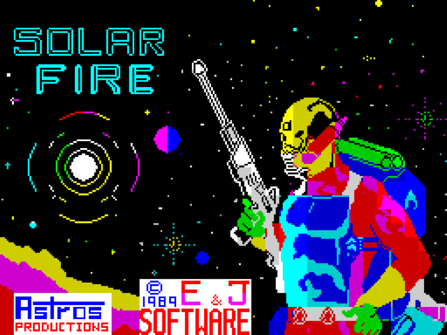 Solar Fire title screen for ZX Spectrum